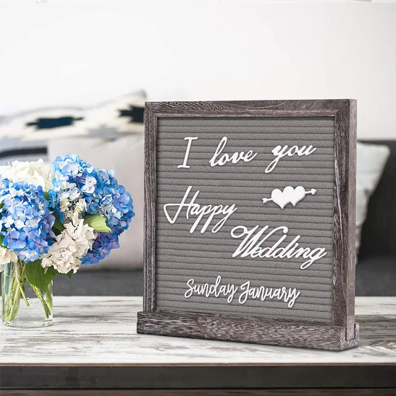 10*10 Double Sided Felt Letter Board with Wood Frame