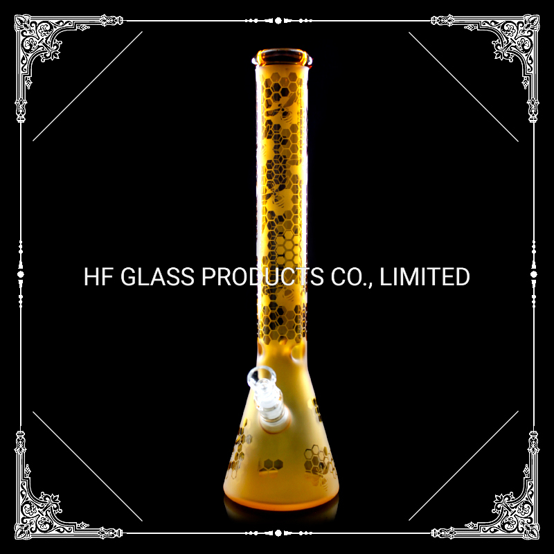 18 Inches Sandblast Tall Beaker Glass Smoking Water Pipe Wholesale
