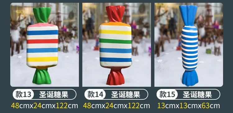 2021 Fiberglass Giant Macaroons Window Display Props Resin Lollypop Candy Cane Decoration