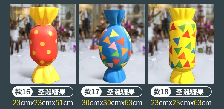 2021 Fiberglass Giant Macaroons Window Display Props Resin Lollypop Candy Cane Decoration