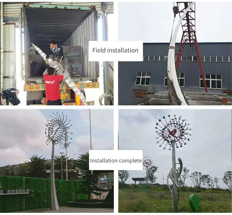 Abstract Outdoor Large Garden Metal Stainless Steel Wind Kinetic Sculpture