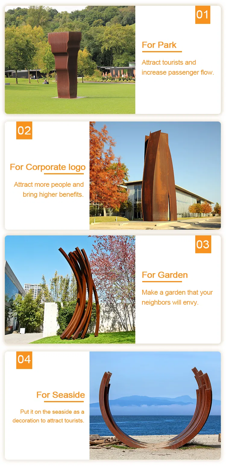 Abstract Running Man Art Sculpture Stainless Steel Corten Steel Sculpture