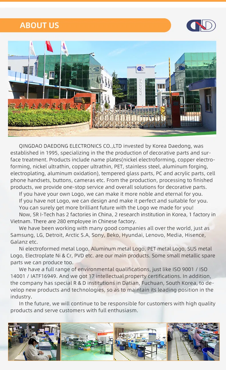 Adhesive Sticker Production of Nickel Ultra-Thin Electroforming Metal Logos