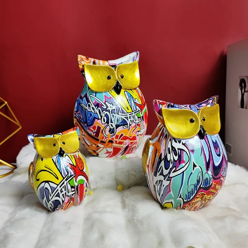 Amazon Fashion Vivid Resin Owl Figurine Sculpture Polyresin Animal High Quality
