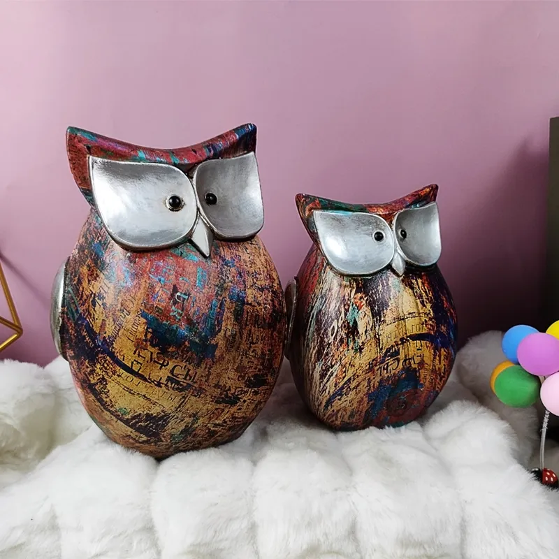 Amazon Fashion Vivid Resin Owl Figurine Sculpture Polyresin Animal High Quality