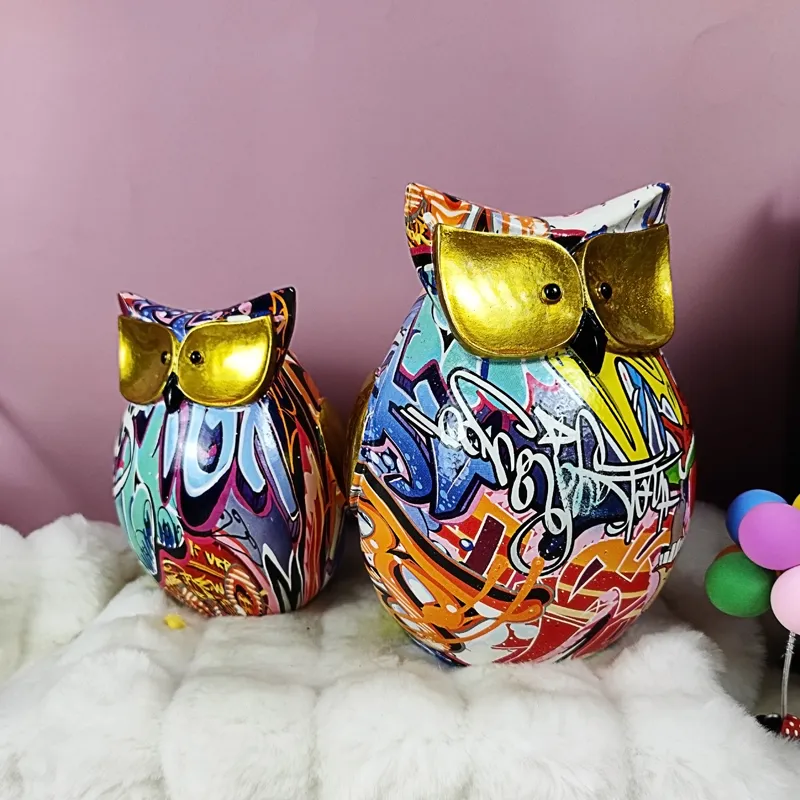 Amazon Fashion Vivid Resin Owl Figurine Sculpture Polyresin Animal High Quality 3D Party
