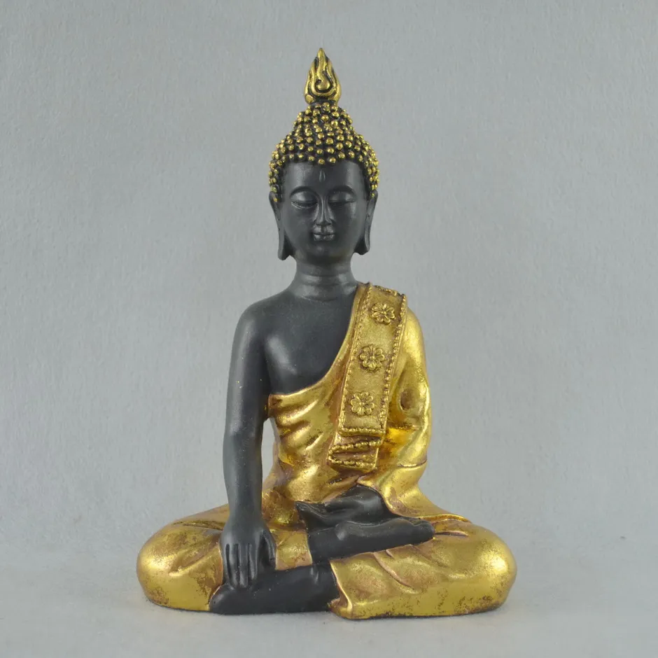 Amazon Hotsell Table Decor Sitting Polyresin Sleeping Thai Buddha Statue Brass
