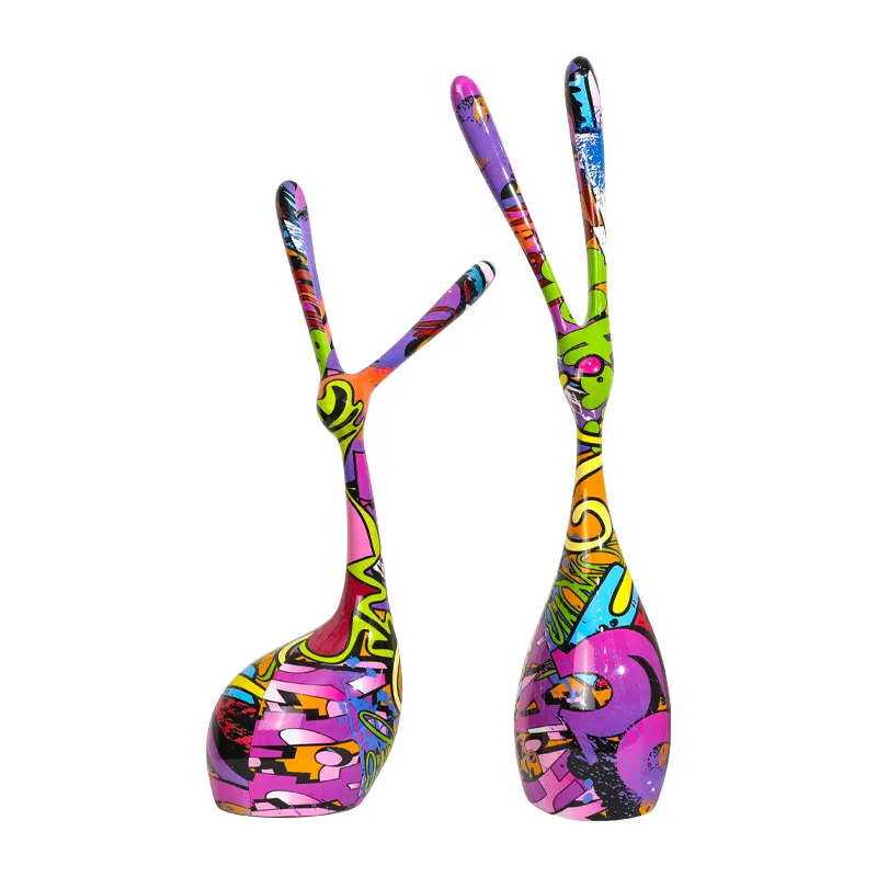 Amazon Stunning Fashion Sell 3D Printing Rabbit Sculpture Figurine for Home Decoration