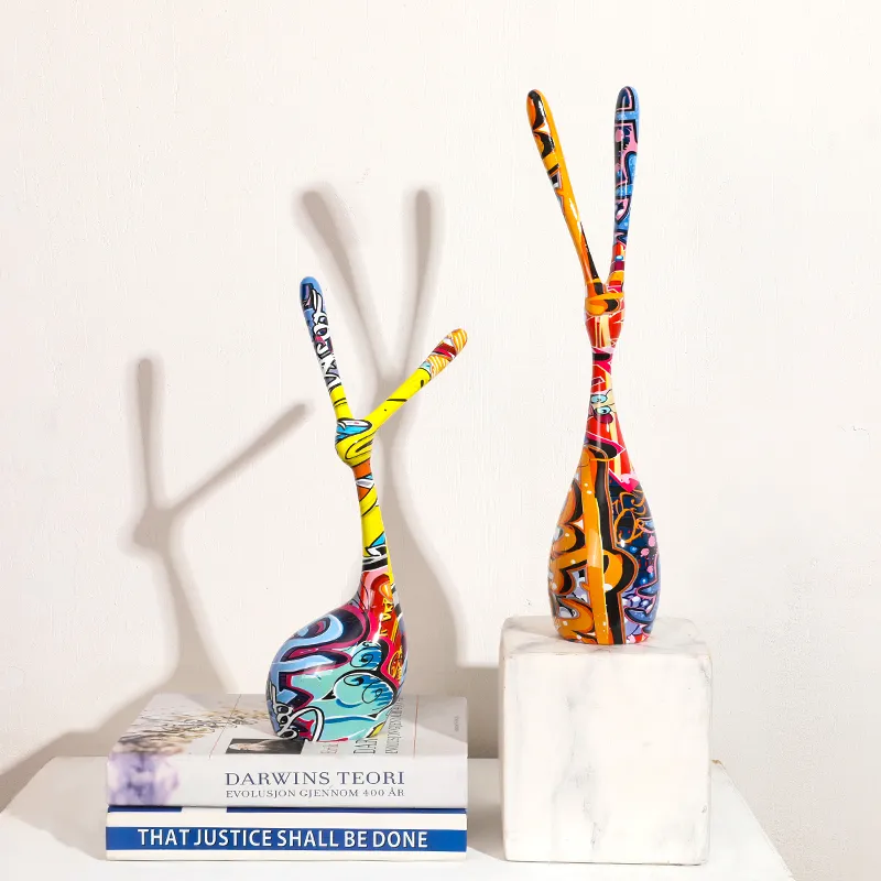 Amazon Stunning Fashion Sell 3D Printing Rabbit Sculpture Figurine for Home Decoration