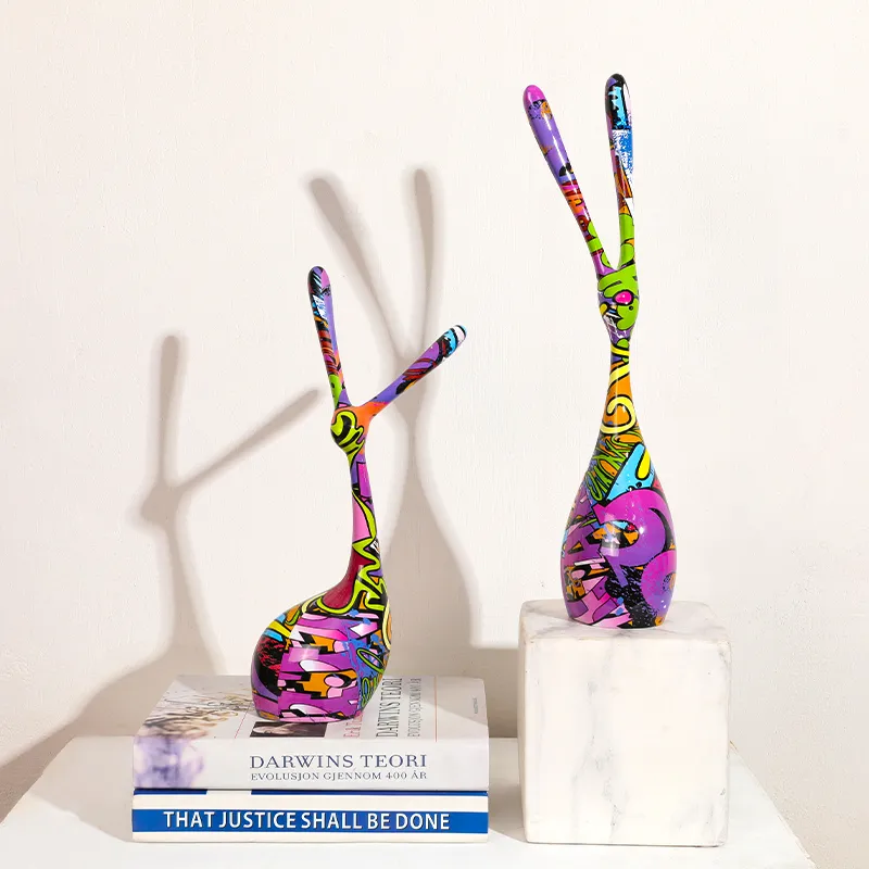 Amazon Stunning Fashion Sell 3D Printing Rabbit Sculpture Figurine for Home Decoration