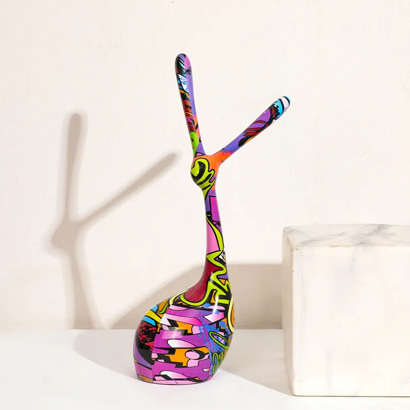 Amazon Stunning Fashion Sell 3D Printing Rabbit Sculpture Figurine for Home Decoration