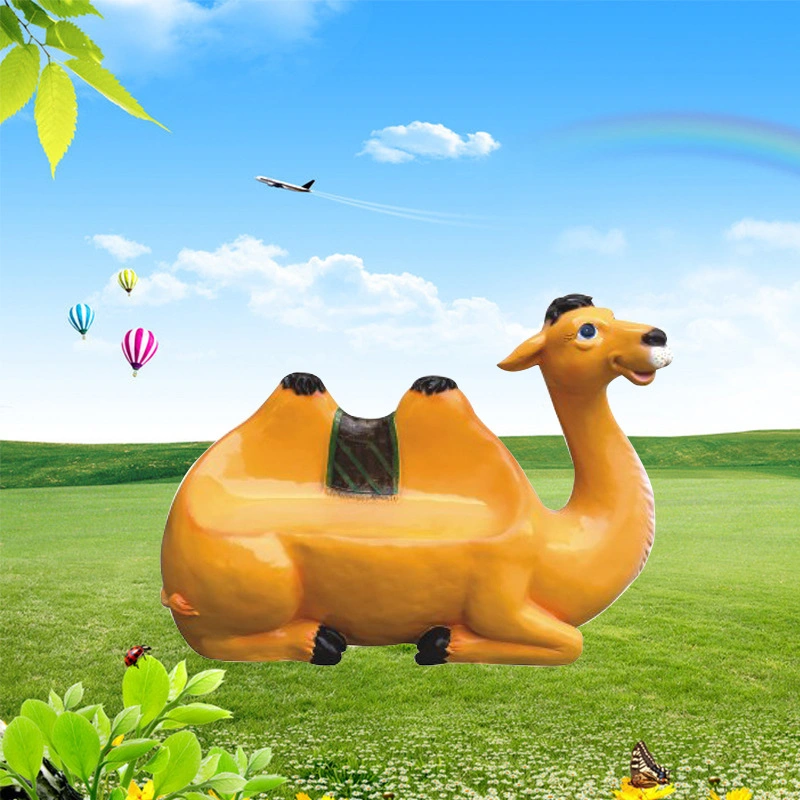 Amusement Park Interactive Prop Fiberglass Resin Cartoon Dinosaur Animals Seating for Outdoor Decoration