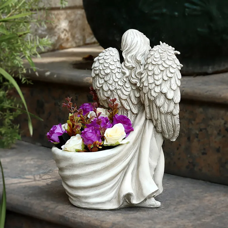 Angel Statue Model Creative Goddess Sculpture Flower Pot for Outdoor Garden Decor