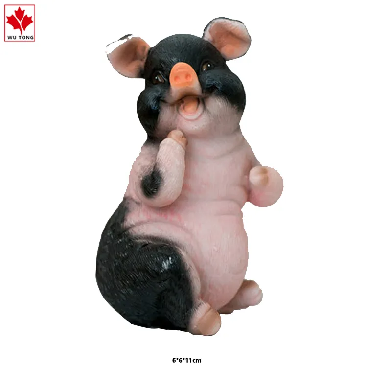 Animal Garden Farm Statue Funny Outdoor Piggy Sculpture Resin Lawn Ornaments Decor