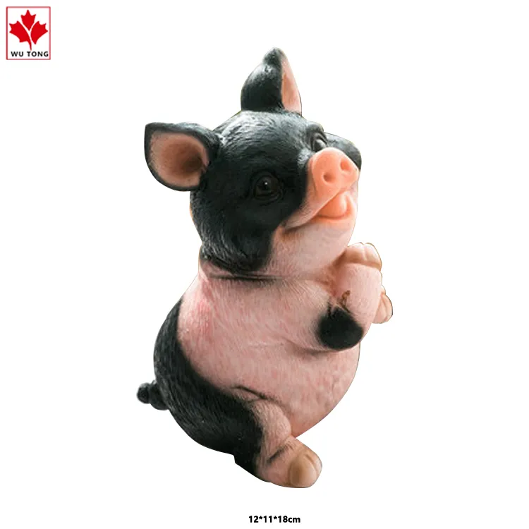 Animal Garden Farm Statue Funny Outdoor Piggy Sculpture Resin Lawn Ornaments Decor