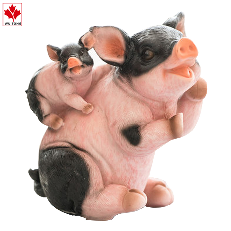 Animal Garden Farm Statue Funny Outdoor Piggy Sculpture Resin Lawn Ornaments Decor