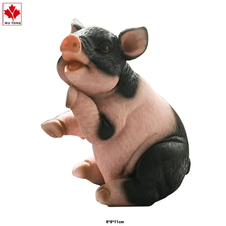 Animal Garden Farm Statue Funny Outdoor Piggy Sculpture Resin Lawn Ornaments Decor
