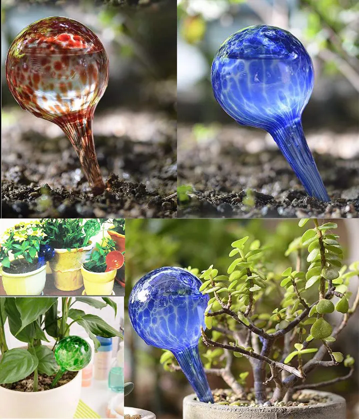 Bespoke Any Styles Hand Glass Flower Globe Watering Bulb Glass Ball Globe Planting Glass Watering Automatic Watering Globe