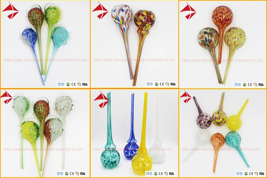 Bespoke Any Styles Hand Glass Flower Globe Watering Bulb Glass Ball Globe Planting Glass Watering Automatic Watering Globe