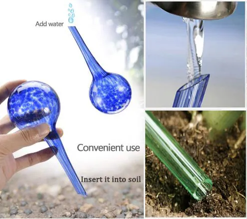 Bespoke Any Styles Hand Glass Flower Globe Watering Bulb Glass Ball Globe Planting Glass Watering Automatic Watering Globe