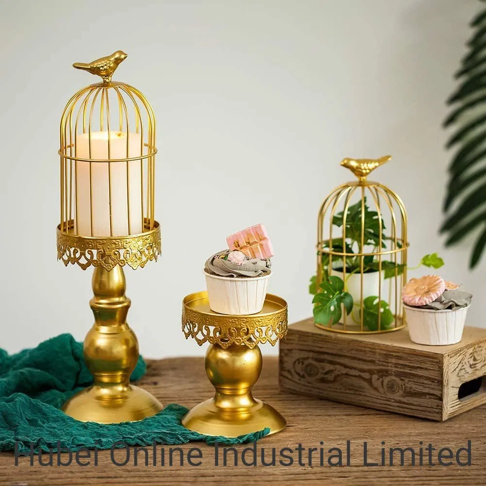 Birdcage Candlestick Ironwork Make Old Wedding Romantic American Table Candlelight Dinner Candlelight Table Decorations