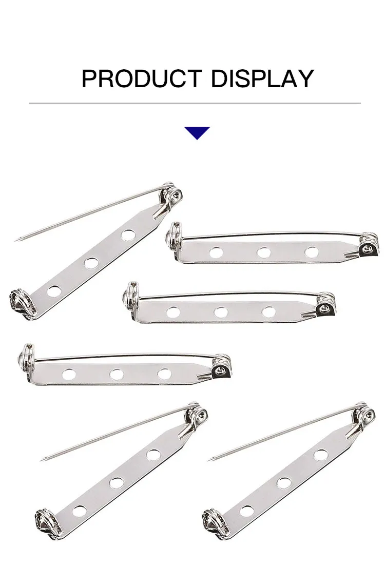 Brooch Base Back Bar Pins Findings Jewelry Making Clip safety Catch Findings Silver Plated Metal Pin Back Brooch