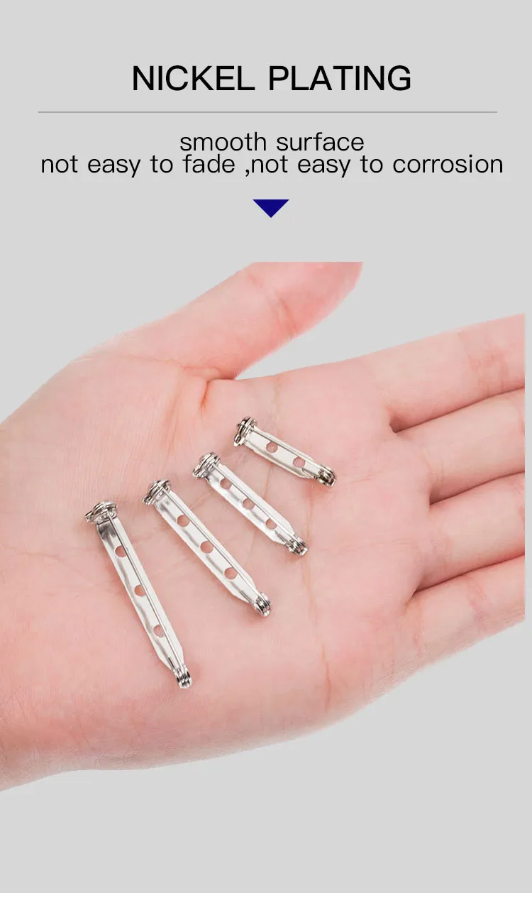 Brooch Base Back Bar Pins Findings Jewelry Making Clip safety Catch Findings Silver Plated Metal Pin Back Brooch