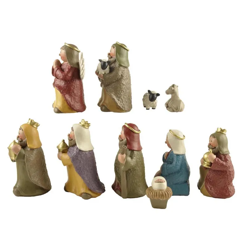 Cartoon Nativity Set with Paper Pulp Finish S/10