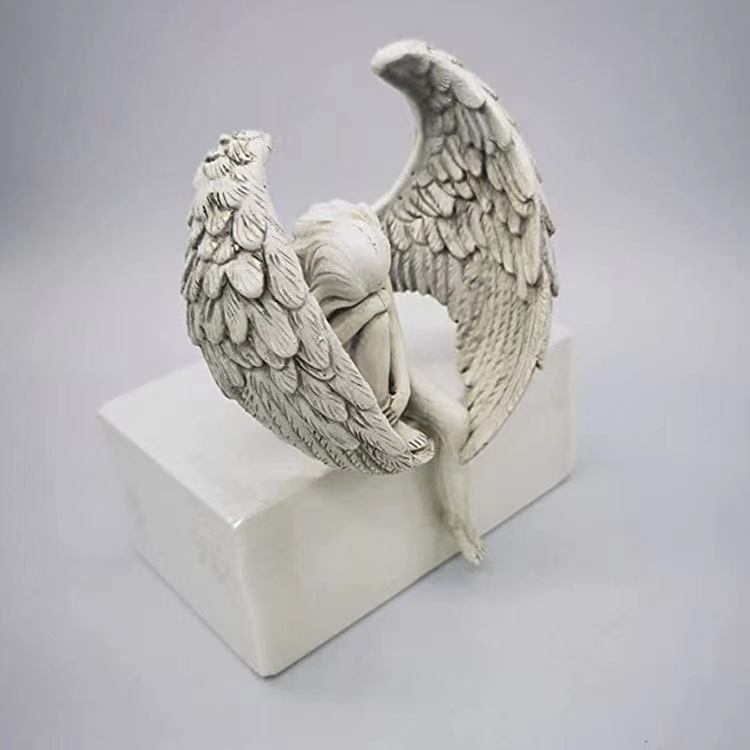 Cemetery Redemption Guardian Angel Wings Statue Weeping Angel