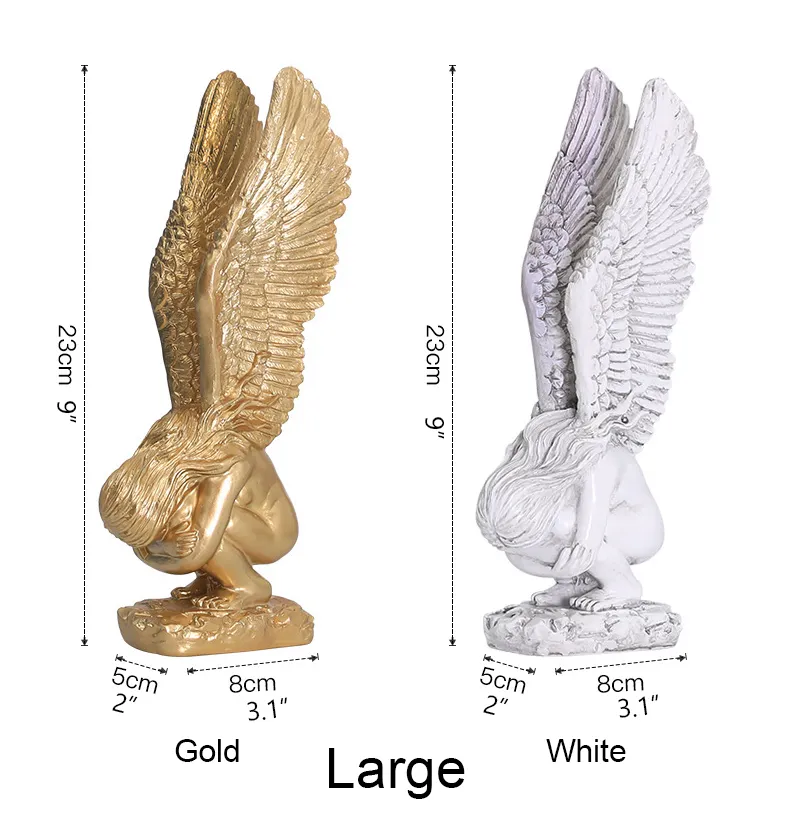 Cemetery Redemption Guardian Angel Wings Statue Weeping Angel