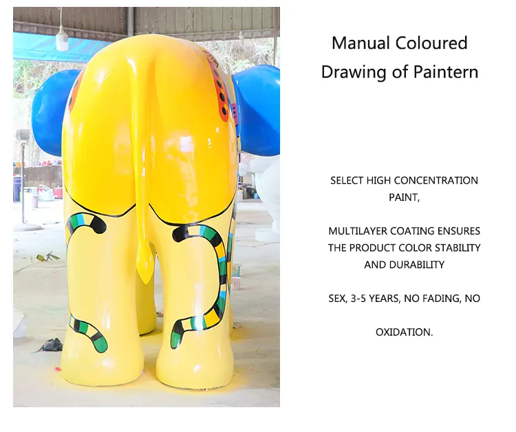 China Factory Price Lifelike Elephant Fiberglass Animal for Zoo Park Decoration