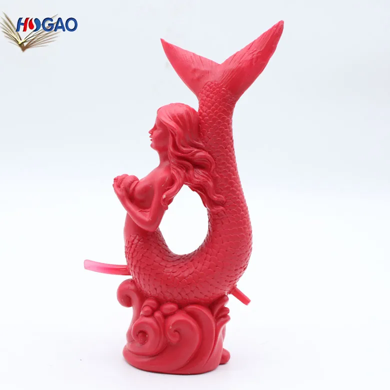 China Wholesale OEM Home Decor Polyresin Red Mermaid