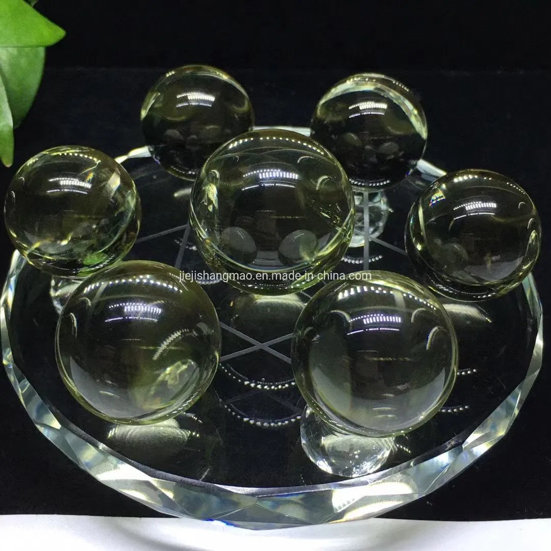 Chinese Fenshui Ball Seven Star Array Citrine Natural Crystal