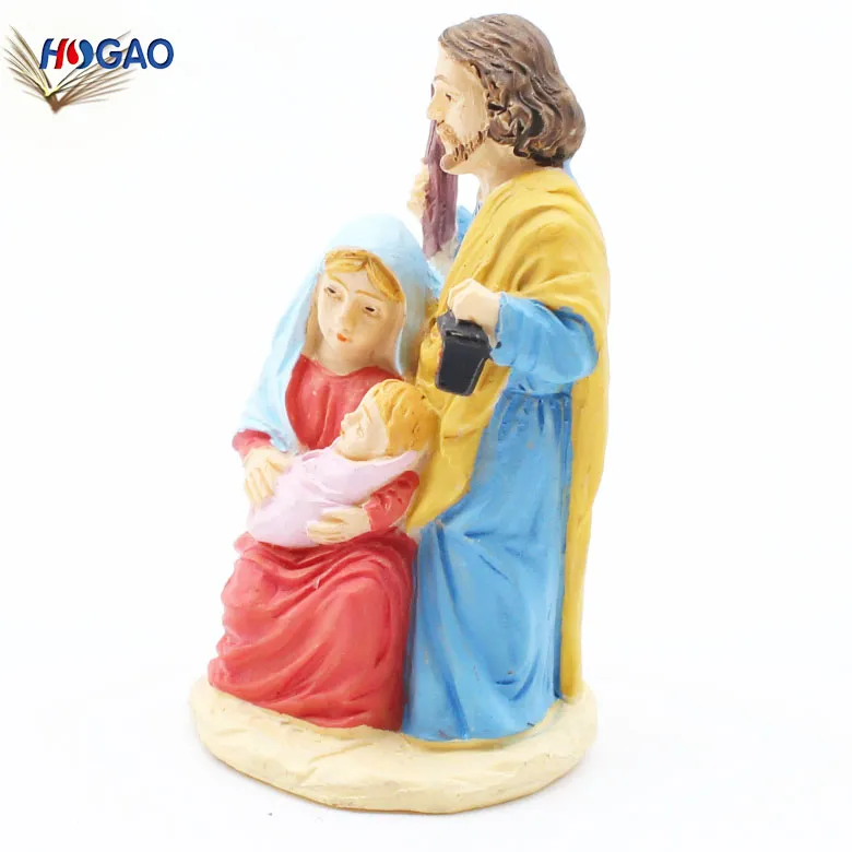 Christmas Indoor Decoration Manger Nativity Jesus Resin Religious Family