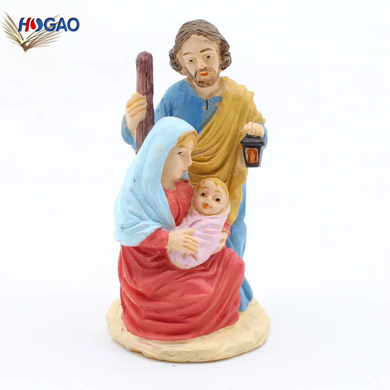 Christmas Indoor Decoration Manger Nativity Jesus Resin Religious Family