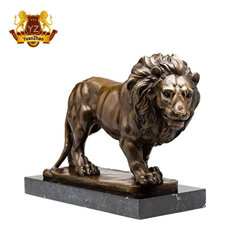 City Decoration Large Size Bronze Lion Lying with a Ball for Sale