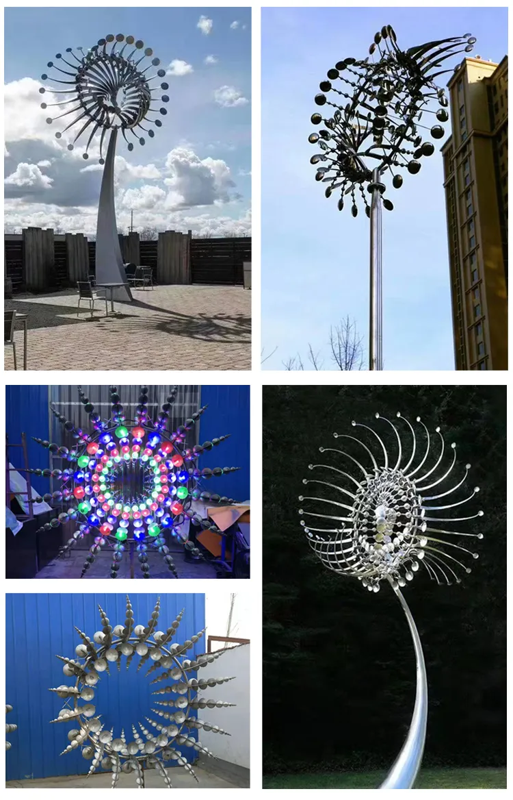 Colorful Kinetic Wind Spinners Sculptures for Outdoor Yard Decorations