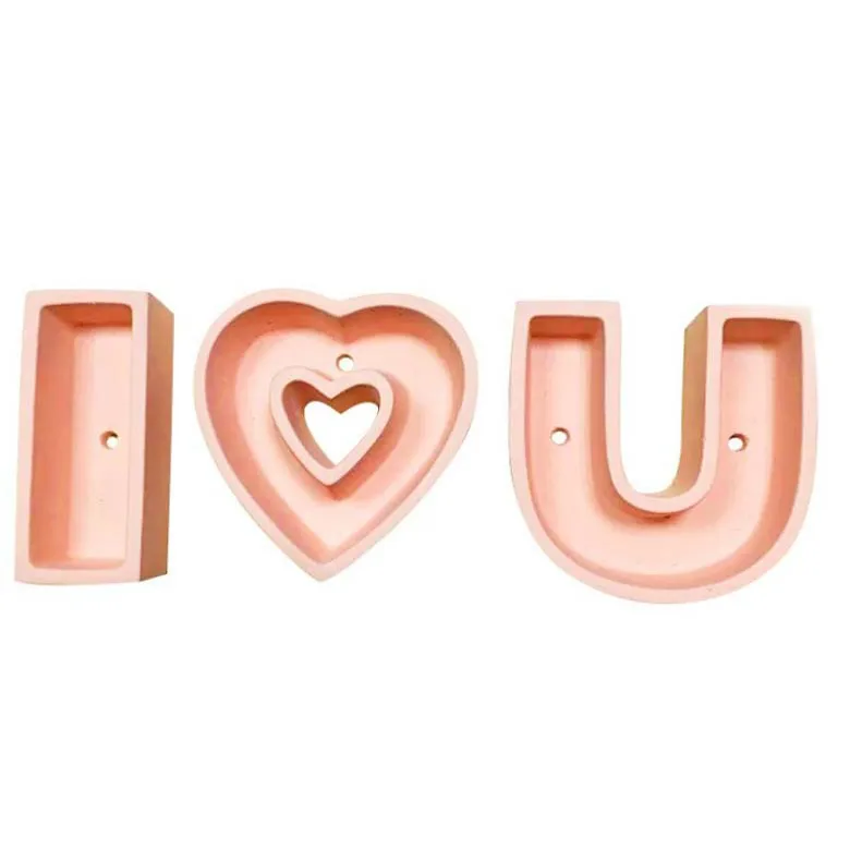 Creative Flower Pot Love Heart Plate Colorful Simple Heart Shaped Meaty Flower Pot