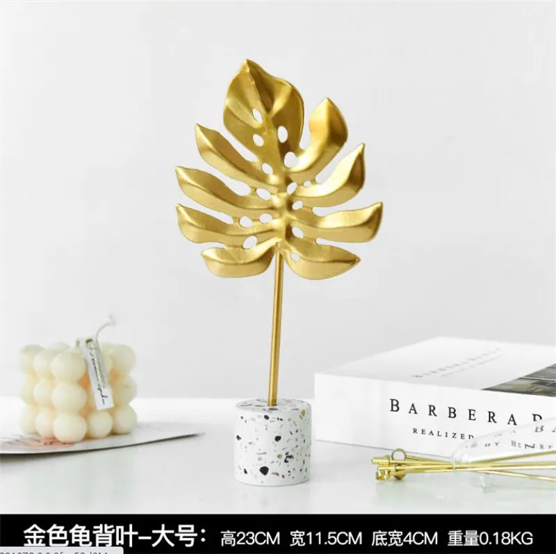 Creative Golden Leaves Simple Decorations Wine Cabinets Home Living Room TV Cabinets Desk Tops Turtle Leaves Home Decors