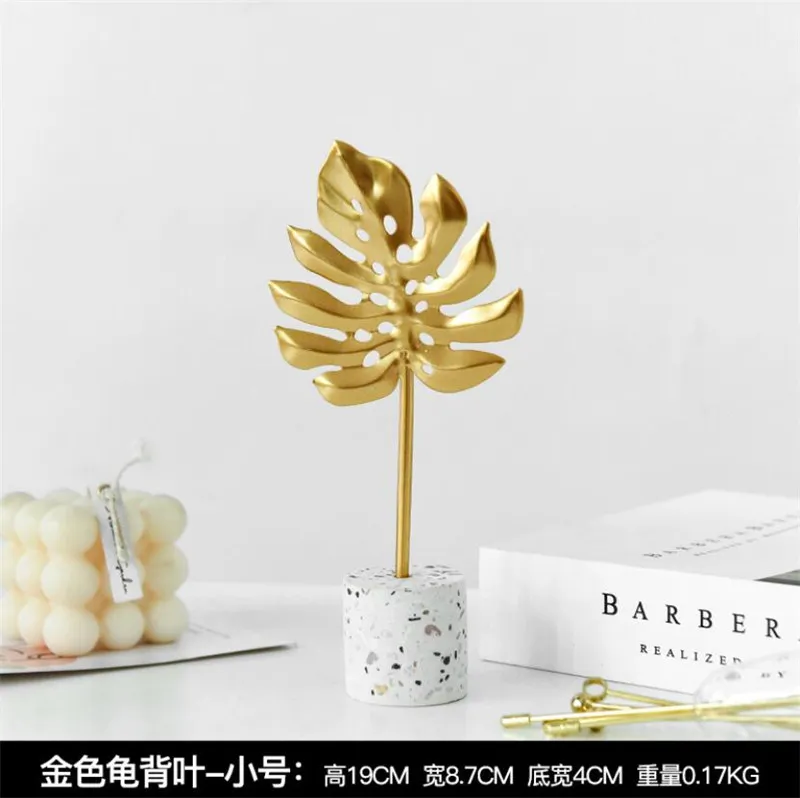 Creative Golden Leaves Simple Decorations Wine Cabinets Home Living Room TV Cabinets Desk Tops Turtle Leaves Home Decors