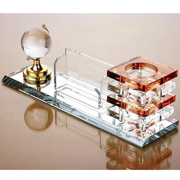 Crystal Business Set for Corporate Gifts Crystal Pen Holder