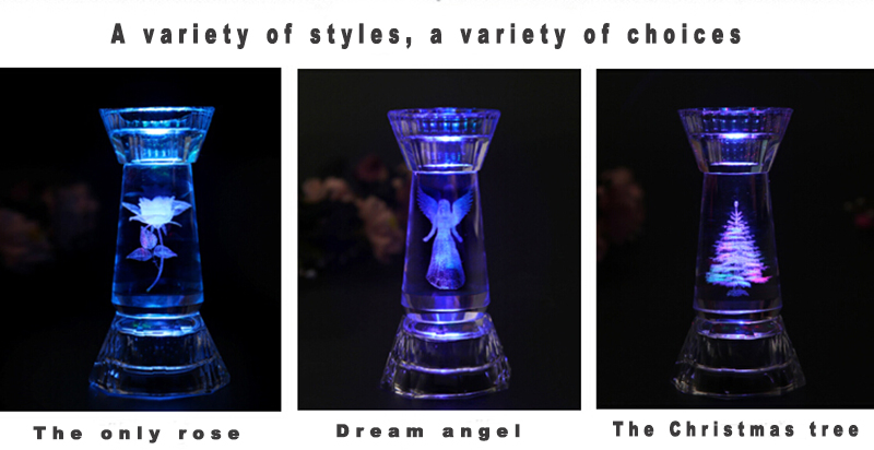 Crystal Glass Inside Carving Candle Holders