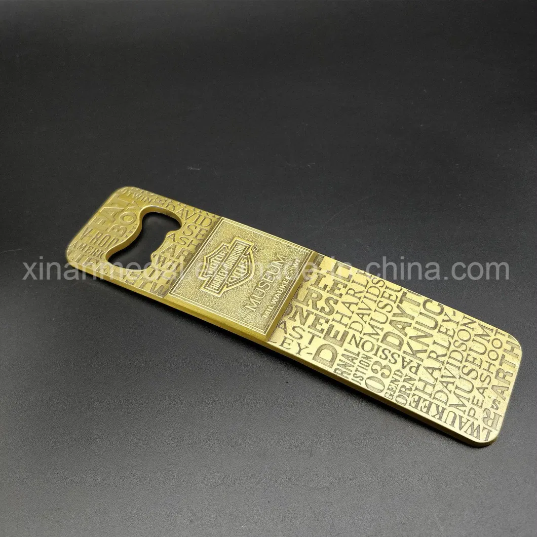 Custom 3D Relief Effect Round Zinc Alloy Metal Beer Bottle Opener