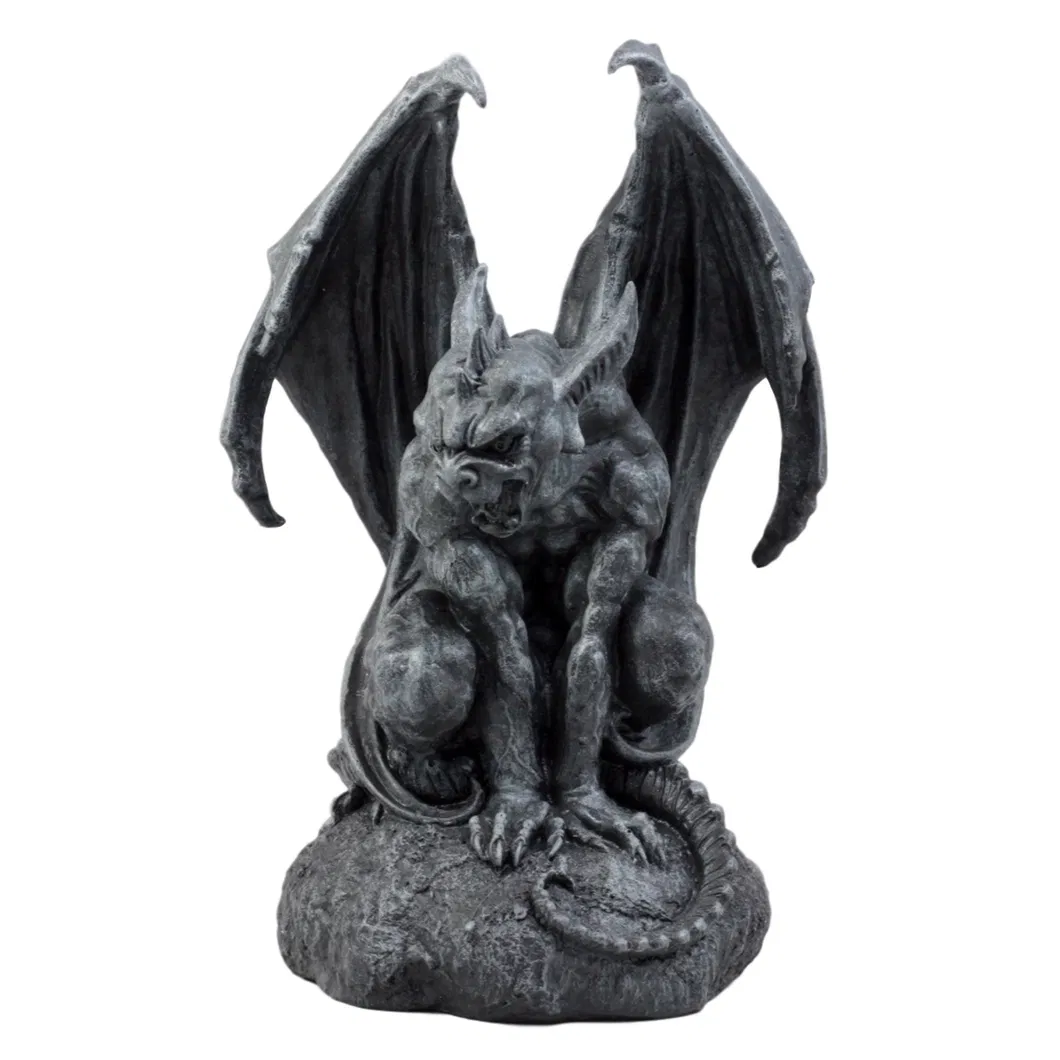 Custom Large Cathedral Guardian Crouching Winged Gargoyle Statue for Home Decoration