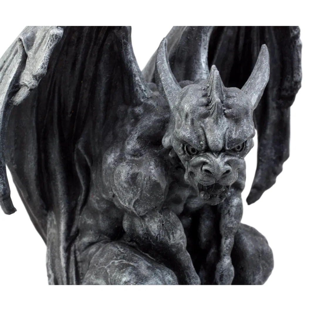 Custom Large Cathedral Guardian Crouching Winged Gargoyle Statue for Home Decoration