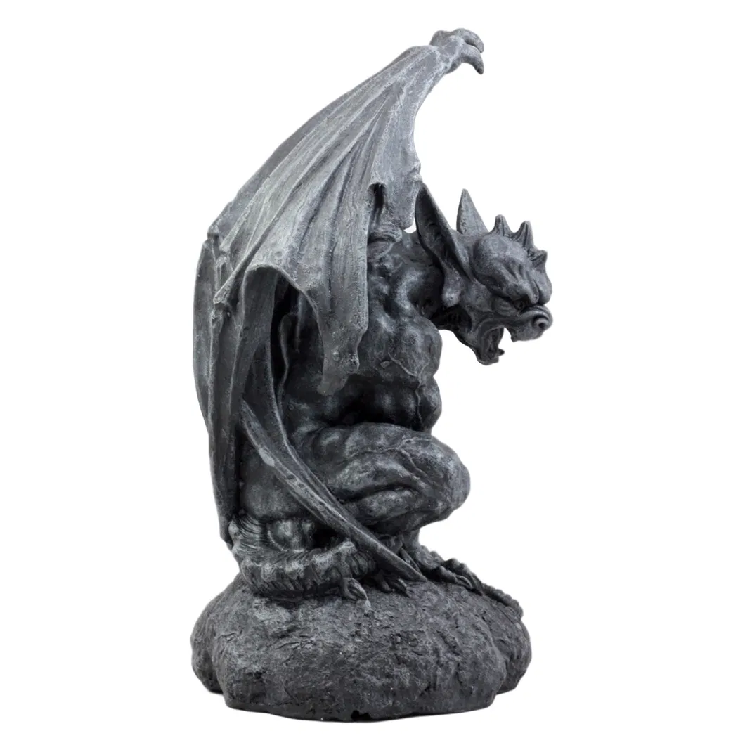 Custom Large Cathedral Guardian Crouching Winged Gargoyle Statue for Home Decoration