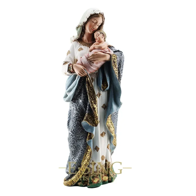 Custom Made Fiberglass Religion Statue Resin Virgin Maria Statue