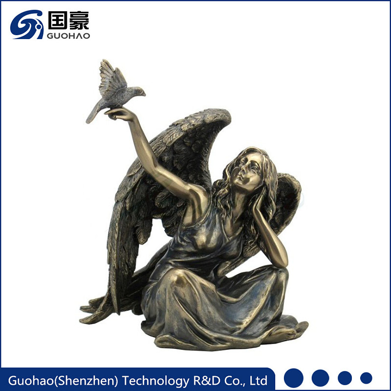 Custom New Design Art Decor Angel with Dove Statue