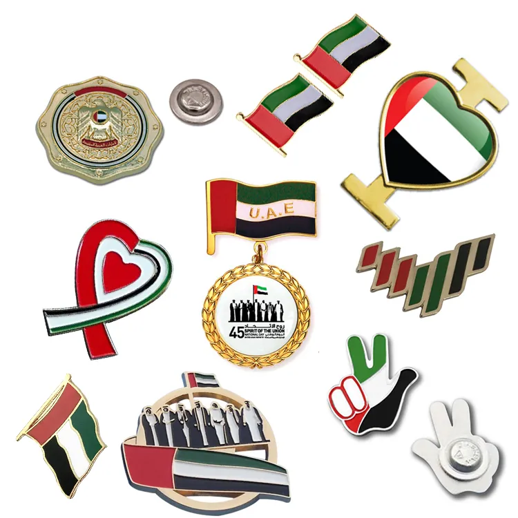 Custom Red UAE F3 logo Car Badges Car Emblem Decoration With Screw National Day Souvenir