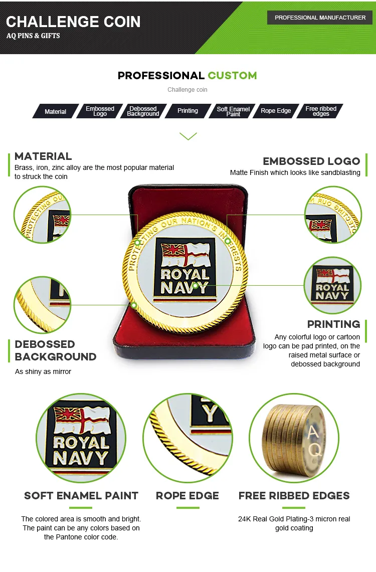 Custom Wholesale Souvenir Military Navy Police Metal Challenge Coin Manufacturer (coin-123)